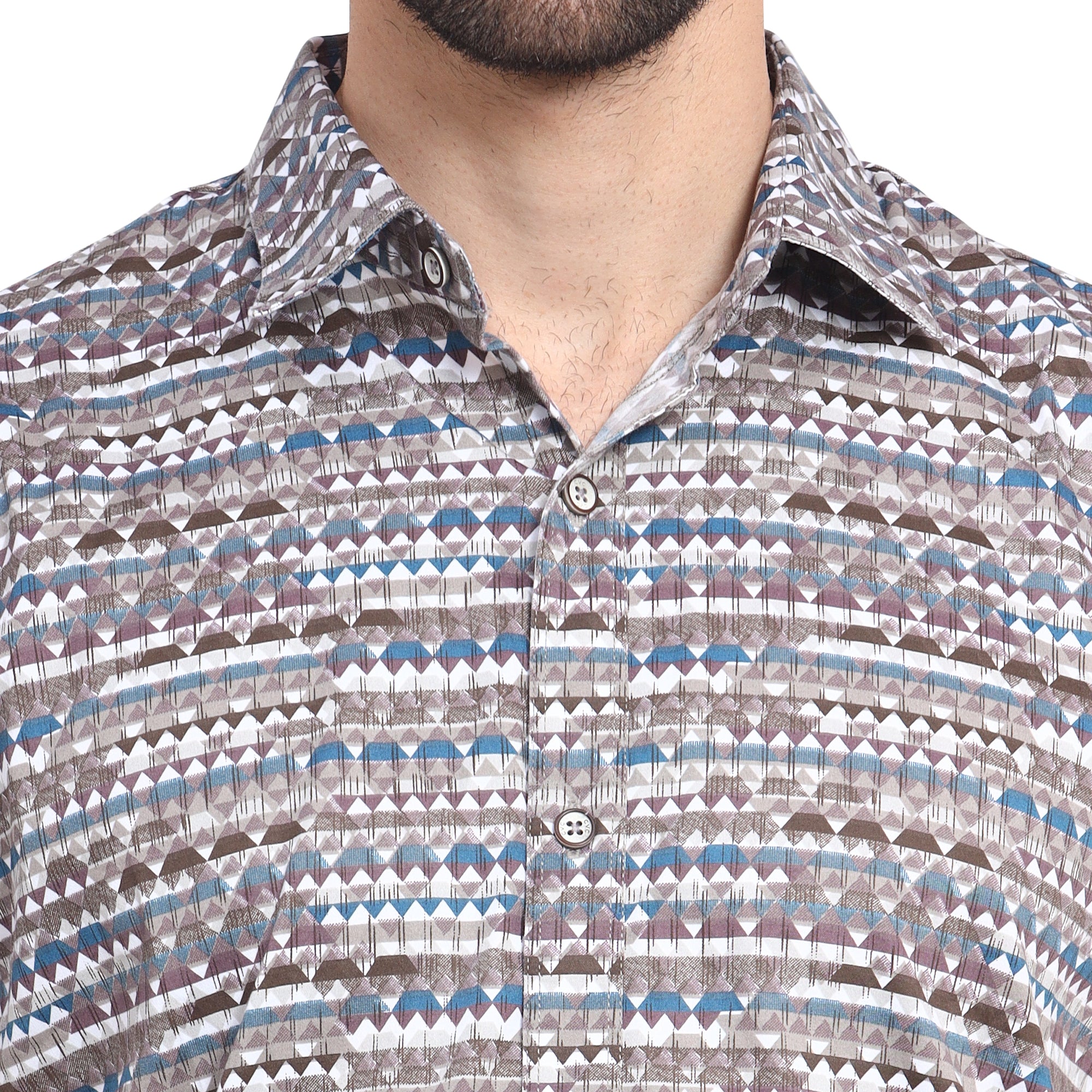 Brown Printed Casual Shirt